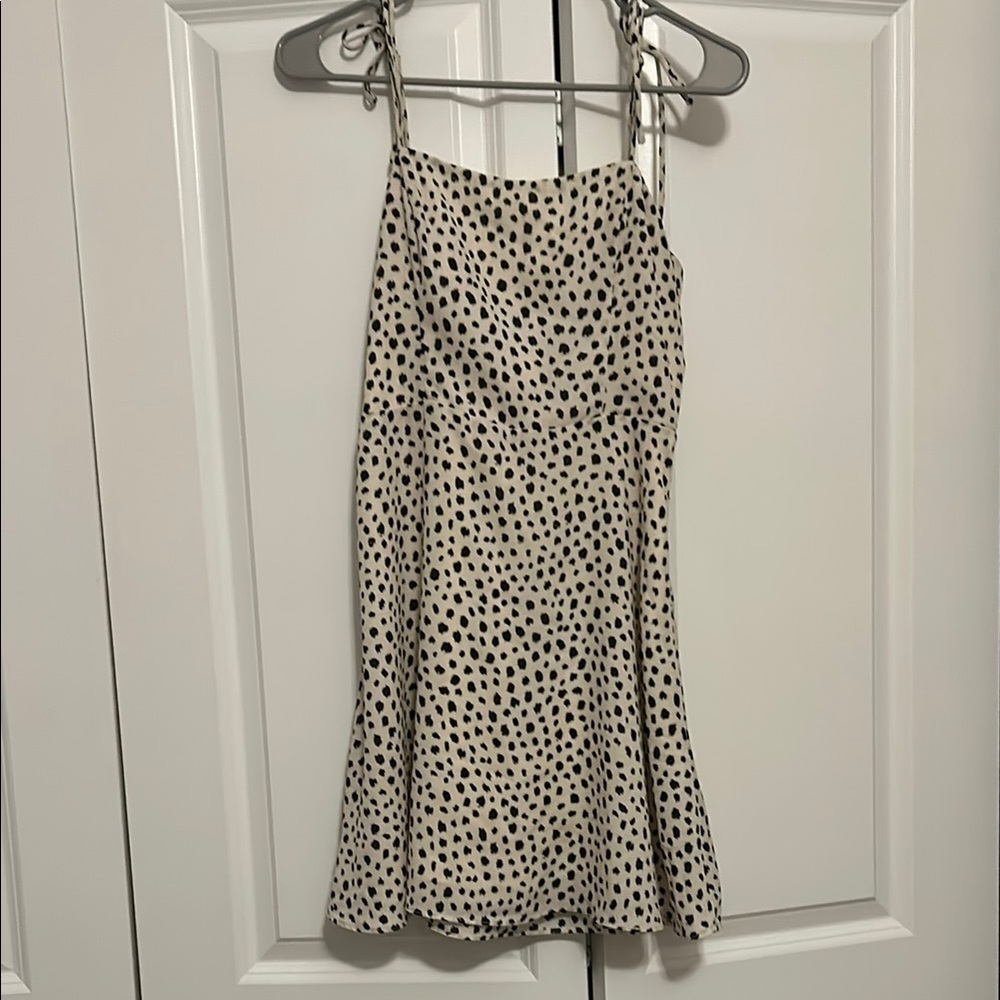 Print tie strap mini dress